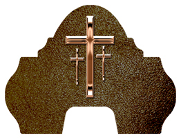 DARAY-L-517-BZ-SH-BR Bronze 3 Crosses Shimmer Brown